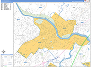 New Brunswick  Wall Map Basic Style